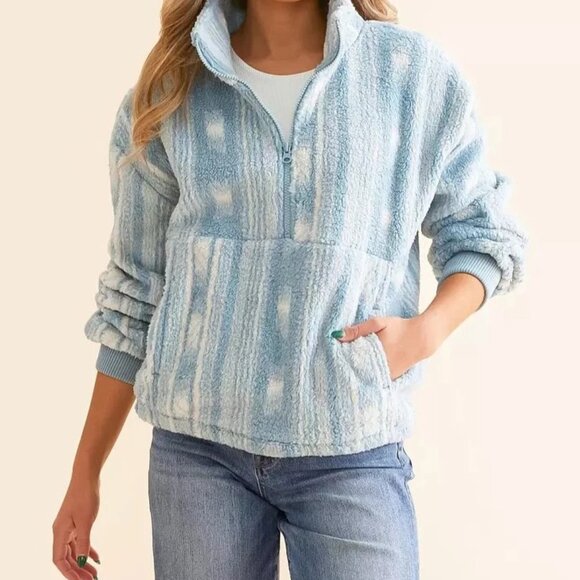 NEW Billabong Time Off Half-Zip Fleece Pullover Sea Fog Size L NWT - Picture 1 of 8